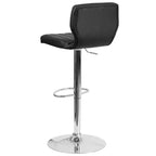 Sgabello da bar Emma and Oliver con cucitura verticale sullo schienale, girevole e regolabile in altezza