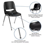 Sedia Impilabile Emma and Oliver Ergonomic Shell - Daycare Home School con 16 Posti a Sedere
