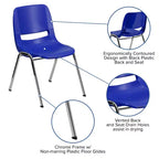 Sedia Impilabile Emma and Oliver Ergonomic Shell - Daycare Home School con 16 Posti a Sedere