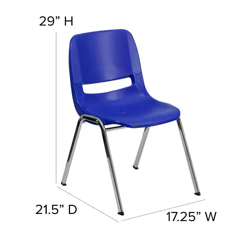 Sedia Impilabile Emma and Oliver Ergonomic Shell - Daycare Home School con 16 Posti a Sedere