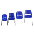 Sedia Impilabile Emma and Oliver Ergonomic Shell - Daycare Home School con 16 Posti a Sedere