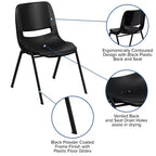 Sedia Impilabile Emma and Oliver Ergonomic Shell - Daycare Home School con 16 Posti a Sedere