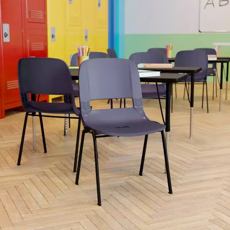 Sedia Impilabile Emma and Oliver Ergonomic Shell - Daycare Home School con 16 Posti a Sedere