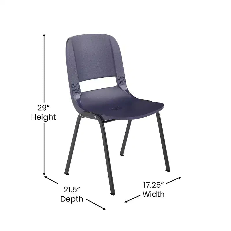 Sedia Impilabile Emma and Oliver Ergonomic Shell - Daycare Home School con 16 Posti a Sedere