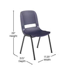 Sedia Impilabile Emma and Oliver Ergonomic Shell - Daycare Home School con 16 Posti a Sedere