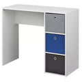 Student Writing Desk with 3 Fabric Bins - Buylateral
