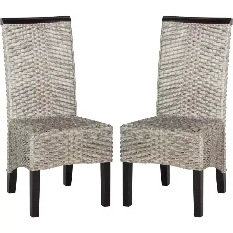 Ilya 18 H Wicker Dining Chair (Set of 2) - SEA8017 - Safavieh