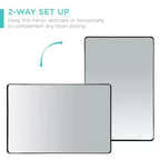 Best Choice Products, specchio da parete con angoli arrotondati e pellicola anti-esplosione, per mobiletto bagno incassato, 60x90 cm