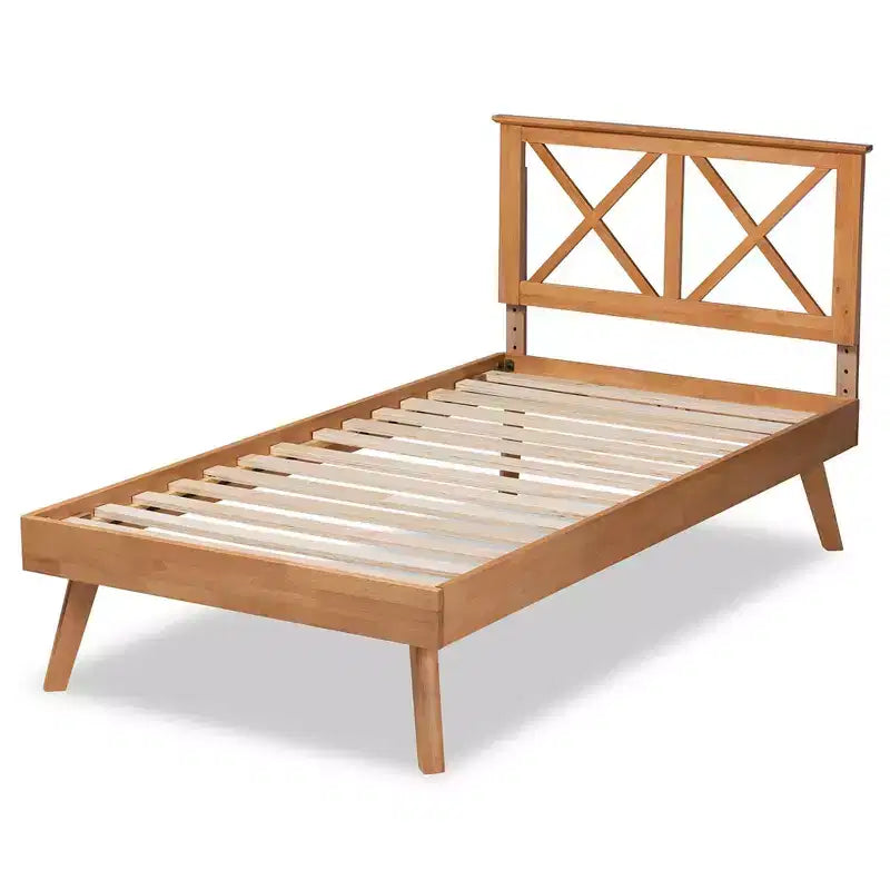 Letto a piattaforma Galvin in legno marrone - Baxton Studio