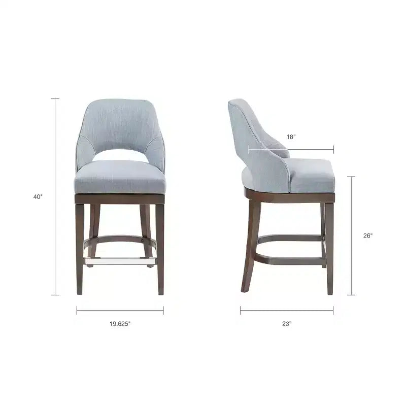 Sgabello da bar Ellery con sedile girevole, altezza bancone