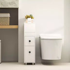 Costway Mobile Armadietto Bagno Stretto Portacarta Igienica w/ 2 Cassetti
