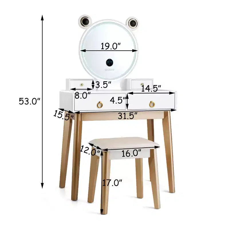 Set toeletta Costway con specchio dimmerabile touch screen