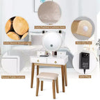 Set toeletta Costway con specchio dimmerabile touch screen