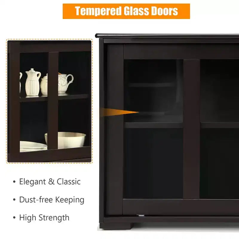 Costway Credenza da Cucina Mobile Contenitore Buffe con Anta Scorrevole