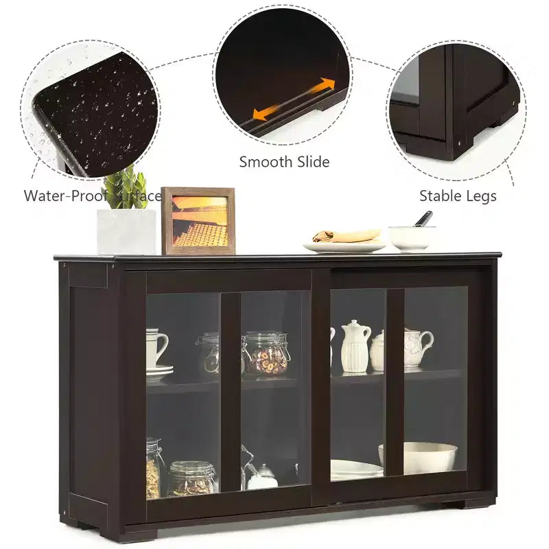 Costway Credenza da Cucina Mobile Contenitore Buffe con Anta Scorrevole