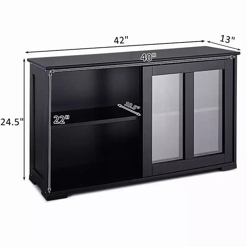Costway Credenza da Cucina Mobile Contenitore Buffe con Anta Scorrevole