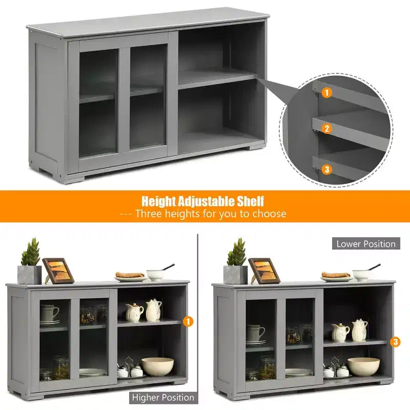 Costway Credenza da Cucina Mobile Contenitore Buffe con Anta Scorrevole