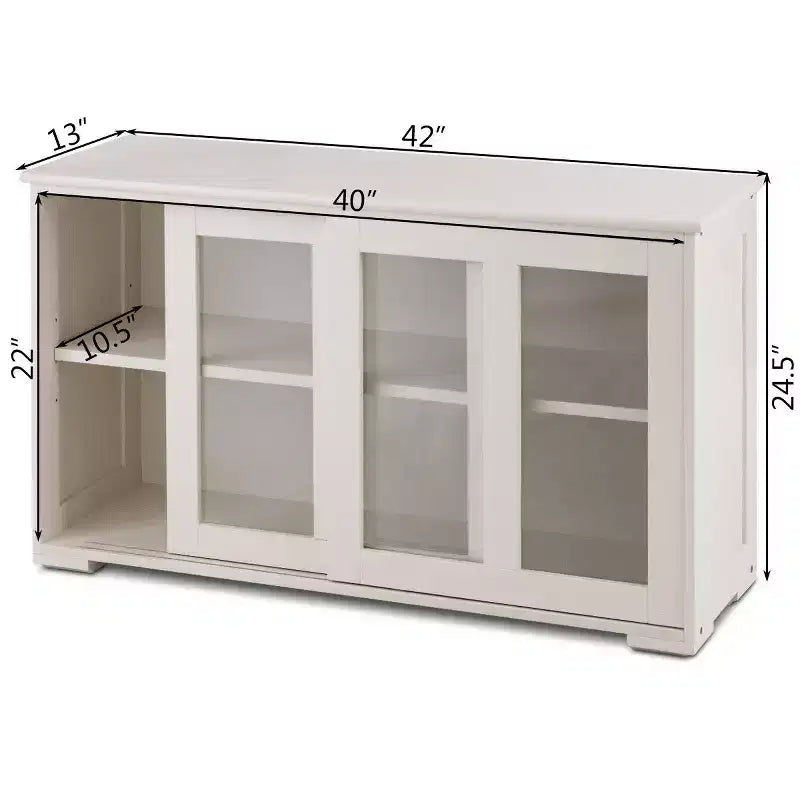 Costway Credenza da Cucina Mobile Contenitore Buffe con Anta Scorrevole