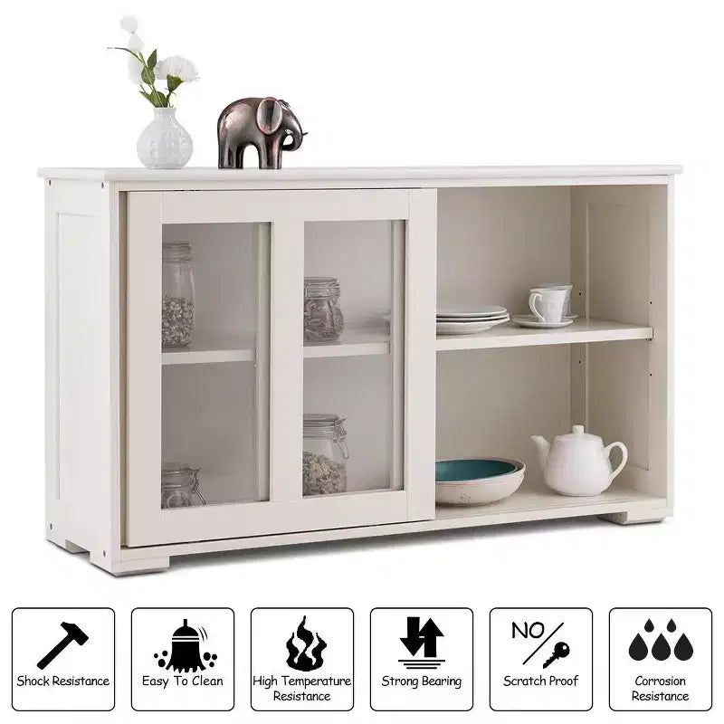 Costway Credenza da Cucina Mobile Contenitore Buffe con Anta Scorrevole