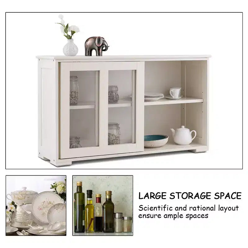 Costway Credenza da Cucina Mobile Contenitore Buffe con Anta Scorrevole