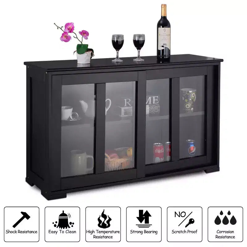 Costway Credenza da Cucina Mobile Contenitore Buffe con Anta Scorrevole