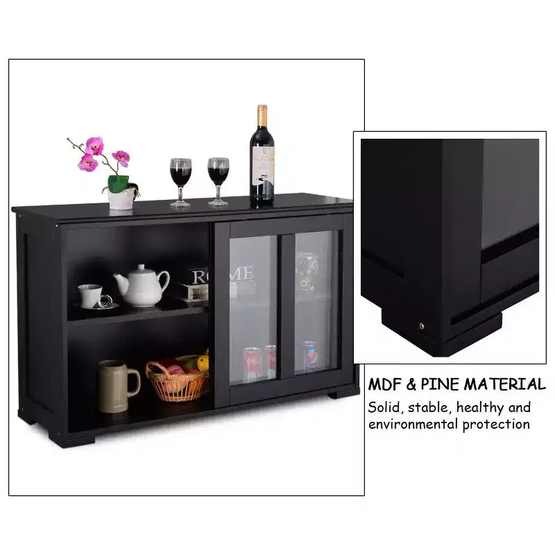 Costway Credenza da Cucina Mobile Contenitore Buffe con Anta Scorrevole