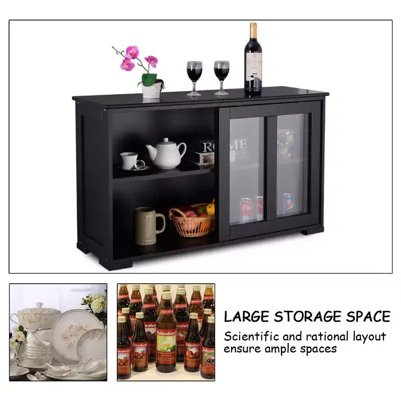 Costway Credenza da Cucina Mobile Contenitore Buffe con Anta Scorrevole