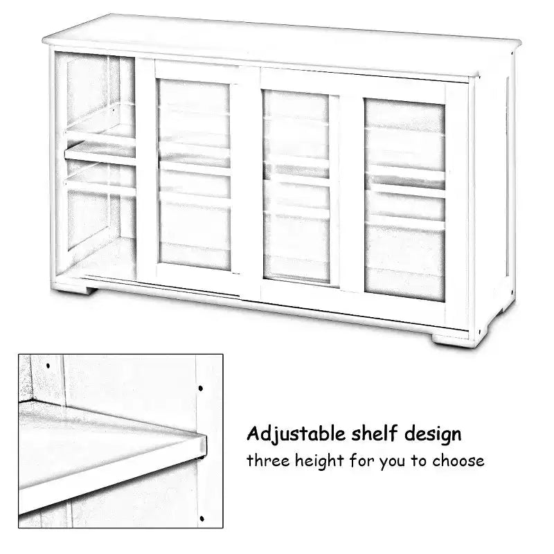 Costway Credenza da Cucina Mobile Contenitore Buffe con Anta Scorrevole