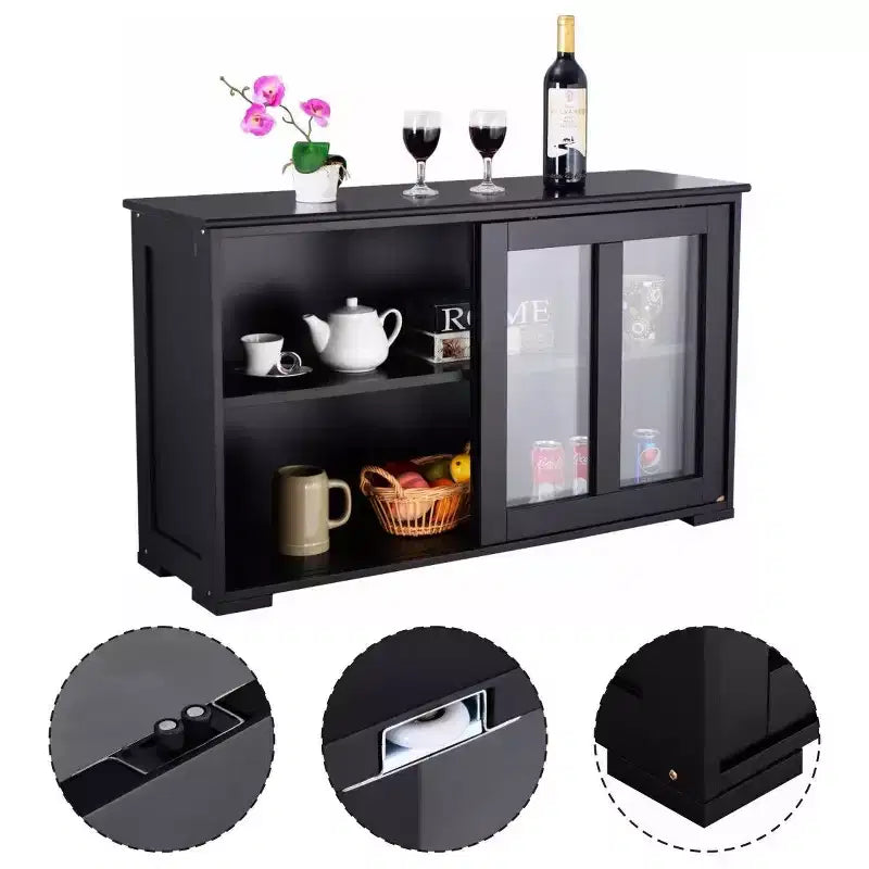 Costway Credenza da Cucina Mobile Contenitore Buffe con Anta Scorrevole