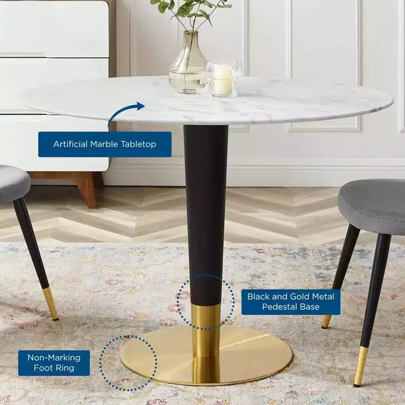 Tavolo da pranzo Modway Zinque ovale in marmo artificiale