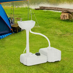 kleankin Lavandino Portatile per Campeggio, Stazione di Lavaggio a Mano, Serbatoio da 4,5 Galloni, Serbatoio di Recupero da 6,3 Galloni e Dispenser di Sapone per Camper, Esterni, Interni, HDPE, Bianco