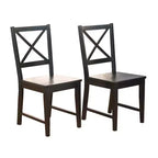 Set di 2 sedie da pranzo Virginia Farmhouse in legno massello con schienale a croce, Buylateral