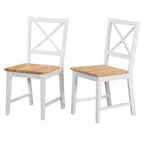 Set di 2 sedie da pranzo Virginia Farmhouse in legno massello con schienale a croce, Buylateral