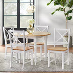 Set di 2 sedie da pranzo Virginia Farmhouse in legno massello con schienale a croce, Buylateral