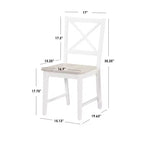 Set di 2 sedie da pranzo Virginia Farmhouse in legno massello con schienale a croce, Buylateral
