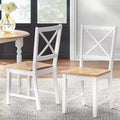 Buylateral Set of 2 Virginia Farmhouse Solid Wood Cross Back Dining Chair