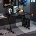 Scrivania da gaming Costway regolabile in altezza con luce LED e supporto per controller