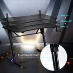 Scrivania da gaming Costway regolabile in altezza con luce LED e supporto per controller
