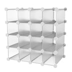 Hastings Home Sistema di Cubi Contenitori Personalizzabili a Incastro da 16 Pezzi Bianco