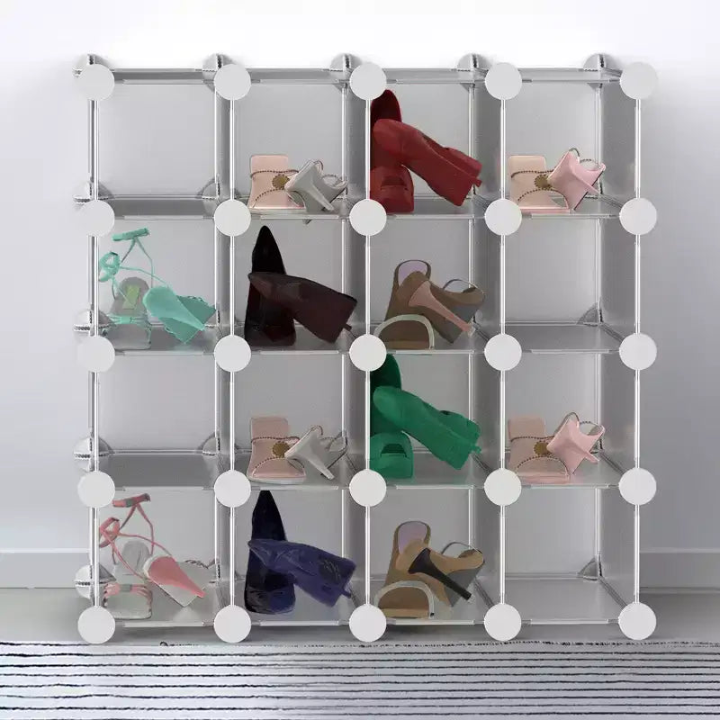 Hastings Home Sistema di Cubi Contenitori Personalizzabili a Incastro da 16 Pezzi Bianco