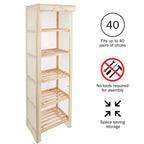Scaffale portaoggetti a 5 ripiani in legno Hastings Home con copertura rimovibile