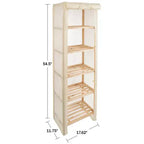 Scaffale portaoggetti a 5 ripiani in legno Hastings Home con copertura rimovibile