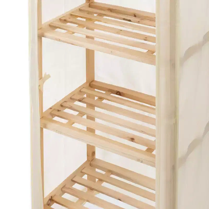 Scaffale portaoggetti a 5 ripiani in legno Hastings Home con copertura rimovibile