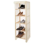 Scaffale portaoggetti a 5 ripiani in legno Hastings Home con copertura rimovibile