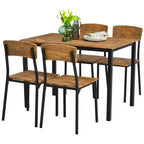 HOMCOM 5 Piece Modern Industrial Dining Table and Chairs Set for Small Space, kitchen, Dining room