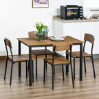 Set tavolo da pranzo e sedie HOMCOM 5 pezzi, stile industriale moderno, per spazi ridotti, cucina, sala da pranzo