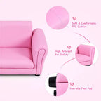 Costway Divano per bambini rosa Poltrona Sedia Divano Lounge Regalo di compleanno per bambini con Pouf