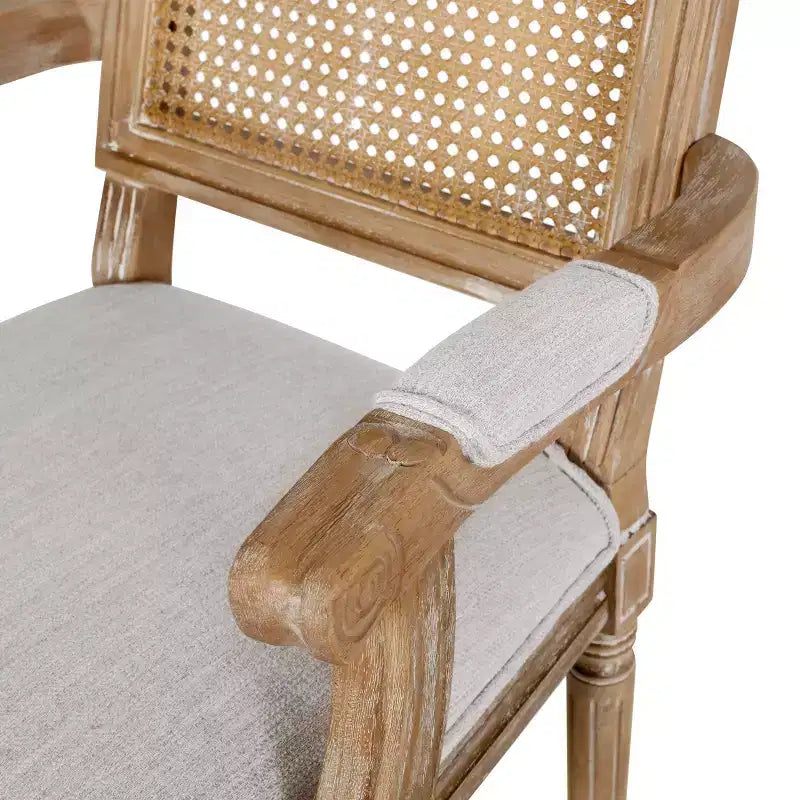 Set di 4 sedie da pranzo imbottite in legno e canna Maria French Country - Christopher Knight Home