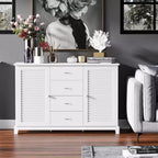 HOMCOM 47 Mobile credenza moderna con cassetti e ante a persiana - Bianco