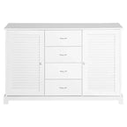 HOMCOM 47 Mobile credenza moderna con cassetti e ante a persiana - Bianco